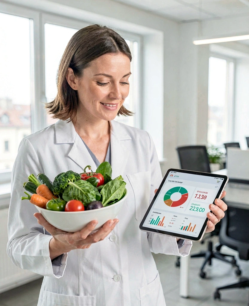 Szakértői táplálkozási tanácsadás munka közben